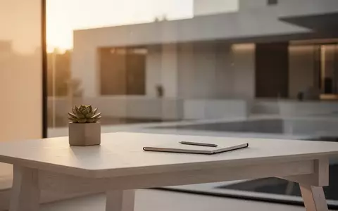 Ein minimalistischer, moderner Arbeitsplatz mit einem aufgeräumten Schreibtisch bei natürlichem Licht, der eine produktive und aufgeräumte Atmosphäre ausstrahlt. - Foto: über boerse-global.de