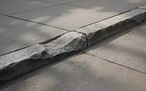Ein leicht unebener Übergang zwischen zwei Gehwegplatten aus Beton in einer städtischen Umgebung bei Tageslicht. - Foto: über boerse-global.de