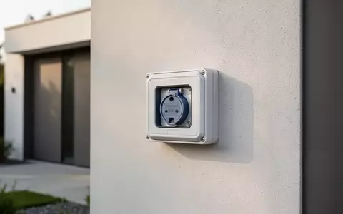 Eine saubere, unbeschriftete Wallbox-Anschlussstelle an einer modernen Hausfassade bei Tageslicht. - Foto: über boerse-global.de