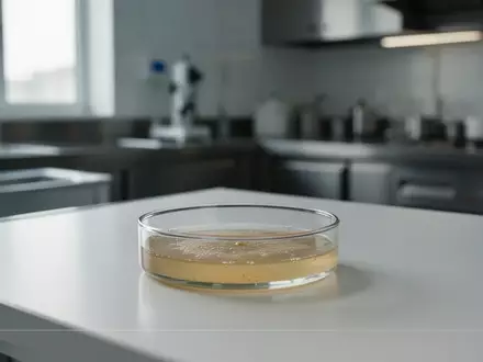 Eine Petrischale mit Nährboden auf einem Labortisch in einer professionellen Küchenumgebung. - Foto: über boerse-global.de
