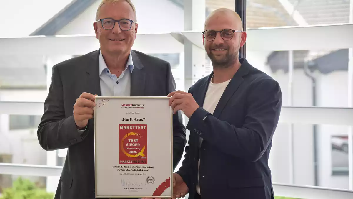 Vertrauen entscheidet beim Hausbau: HARTL HAUS erneut beste Fertighausmarke Österreichs