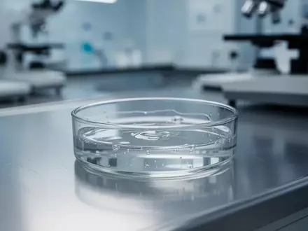 Eine wissenschaftliche Laborumgebung mit einer Glasschale auf einem sterilen Metalltisch zur Erforschung biologischer Prozesse. - Foto: über boerse-global.de