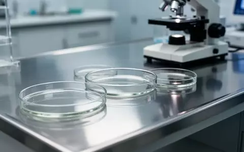 Ein steriler Labortisch mit medizinischen Geräten und Petrischalen in einer professionellen Forschungsumgebung. - Foto: über boerse-global.de