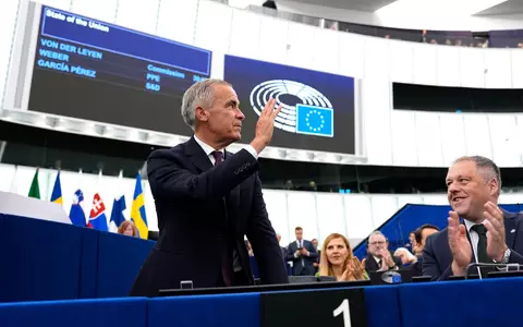 Reiste als Ehrengast zur ersten Plenartagung des Europäischen Parlaments nach der Sommerpause: Kanadas Premierminister Mark Carney. - Foto: Justin Tang/Canadian Press via ZUMA Press/dpa