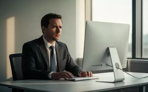 Ein Investor blickt nachdenklich auf einen leeren Monitor in einem modern eingerichteten Büro. - Foto: über boerse-global.de