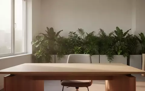 Ein minimalistisch gestalteter, ruhiger Büroarbeitsplatz mit Pflanzen und natürlichem Licht, der eine Atmosphäre der Gelassenheit vermittelt. - Foto: über boerse-global.de