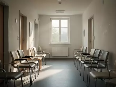 Ein leerer, ruhiger Wartebereich in einer Arztpraxis mit neutralem Interieur und einfallendem Tageslicht. - Foto: über boerse-global.de