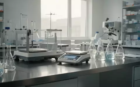 Ein minimalistischer, moderner Laborarbeitsplatz in einer Apotheke mit präzisen Messgeräten und Glasgefäßen in hellem Tageslicht. - Foto: über boerse-global.de