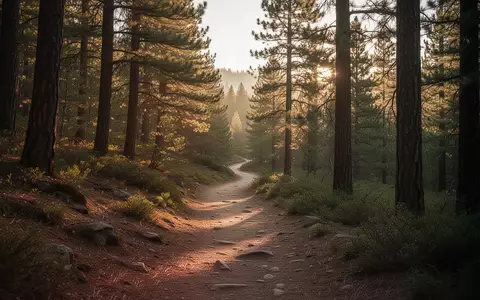Ein einsamer Pfad in einem ruhigen Nadelwald bei Sonnenuntergang, der zur mentalen Erholung und Entschleunigung einlädt. - Foto: über boerse-global.de