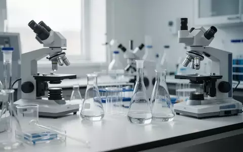 Ein modernes, steriles Labor mit medizinischen ForschungsgerĂ€ten und GlasbehĂ€ltern auf einer sauberen ArbeitsflĂ€che. - Foto: ĂŒber boerse-global.de