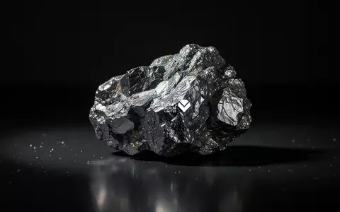 Ein rohes metallisches Mineral auf einer dunklen, reflektierenden Oberfläche in einer professionellen Industrie-Atmosphäre. - Foto: über boerse-global.de