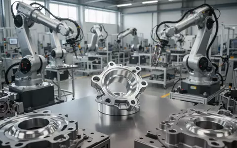 Moderne Produktionshalle der Automobilindustrie mit präzisen Metallbauteilen und industrieller Fertigungstechnik. - Foto: über boerse-global.de