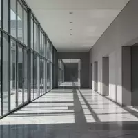 Ein moderner, heller Flur in einem Verwaltungsgebäude mit klaren architektonischen Linien und natürlichem Lichteinfall. - Foto: über boerse-global.de