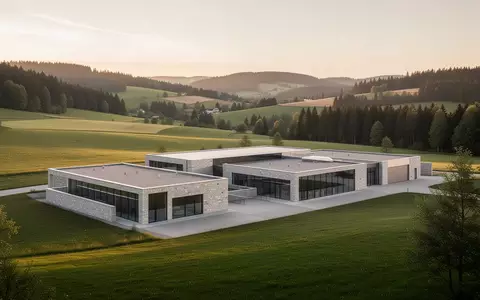 Eine weitläufige, ruhige Industrielandschaft in Oberfranken mit moderner Architektur eingebettet in eine grüne Hügellandschaft. - Foto: über boerse-global.de