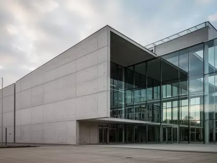 Moderne Fassade eines Berliner Regierungsgebäudes in neutralem Licht ohne Beschriftung. - Foto: über boerse-global.de