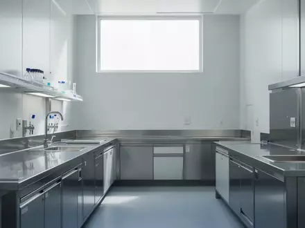 Ein steriler, minimalistischer Laborraum mit hellen Oberflächen und natürlichem Licht, der eine klinische Forschungsumgebung darstellt. - Foto: über boerse-global.de