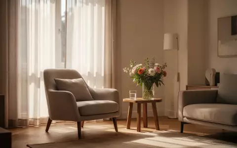 Ein sonnendurchfluteter Wohnbereich mit einem bequemen Sessel und frischen Blumen, der eine ruhige häusliche Atmosphäre vermittelt. - Foto: über boerse-global.de
