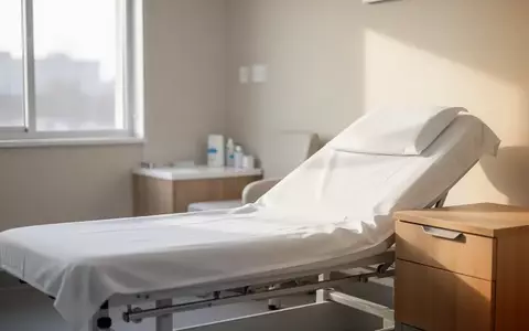 Ein klinischer Untersuchungsraum mit einem leeren Patientenbett in einer ruhigen, hellen Krankenhausumgebung. - Foto: über boerse-global.de