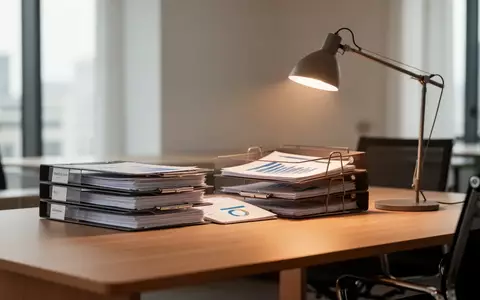 Ein moderner, minimalistischer Arbeitsplatz mit geordneten Finanzunterlagen und einer Schreibtischlampe in natürlichem Licht. - Foto: über boerse-global.de