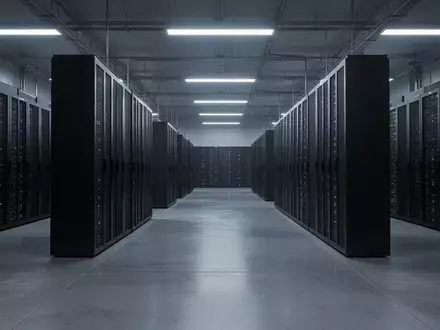 Moderne Supercomputing-Infrastruktur mit langen Reihen von Servergehäusen in einer großen, dezent beleuchteten Halle. - Foto: über boerse-global.de