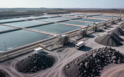 Moderne Lithium-Verarbeitungsanlage mit industriellen Becken und Rohmaterialien. - Foto: über boerse-global.de