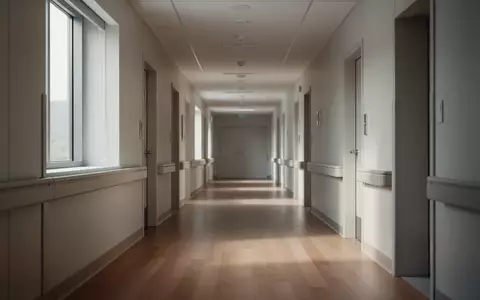 Ein heller, minimalistisch gestalteter Krankenhausflur mit Holzboden und weichem Tageslichteinfall. - Foto: über boerse-global.de