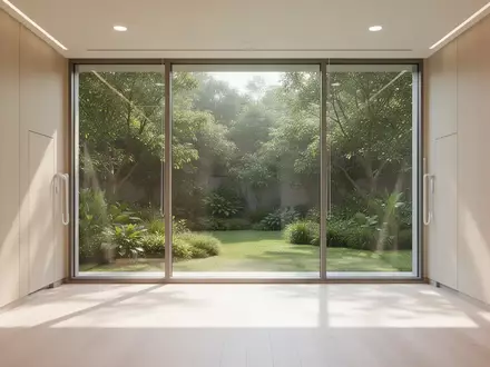 Heller, moderner Innenraum einer Pflegeeinrichtung mit Blick in einen grünen Garten. - Foto: über boerse-global.de