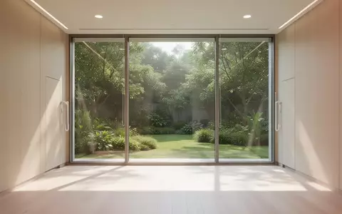 Heller, moderner Innenraum einer Pflegeeinrichtung mit Blick in einen grünen Garten. - Foto: über boerse-global.de