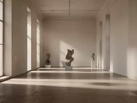 Ein lichtdurchfluteter, minimalistischer Museumsraum mit hohen Decken und abstrakten Skulpturen in einer ruhigen Atmosphäre. - Foto: über boerse-global.de