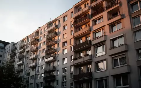 Fassade eines dichten Wohngebäudes in einer Frankfurter Wohngegend bei spätem Nachmittagslicht. - Foto: über boerse-global.de
