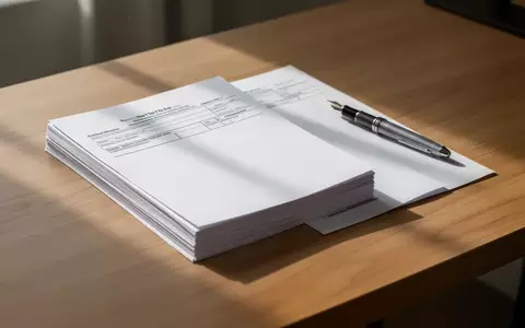 Ein minimalistischer Schreibtisch mit leeren Steuerformularen und einem Füllfederhalter in sanftem Tageslicht. - Foto: über boerse-global.de