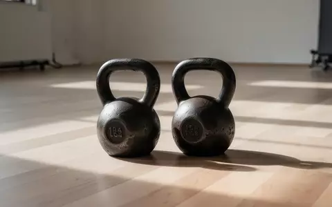 Zwei schwere Kettlebells aus Gusseisen stehen auf einem hellen Holzboden in einem lichtdurchfluteten, minimalistischen Raum. - Foto: über boerse-global.de