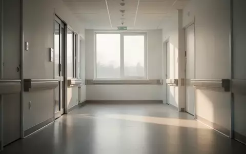 Ein leerer, sonnendurchfluteter Flur in einer modernen Pflegeeinrichtung mit minimalistischer Architektur. - Foto: über boerse-global.de