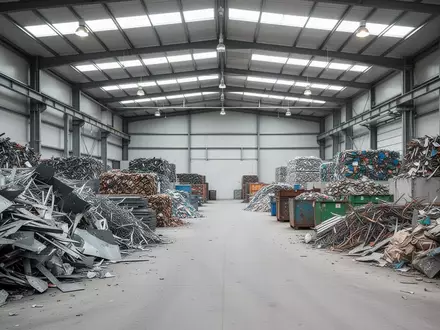 Ordnungsgemäß sortierte Metallschrott-Haufen in einer modernen industriellen Recyclinganlage. - Foto: über boerse-global.de