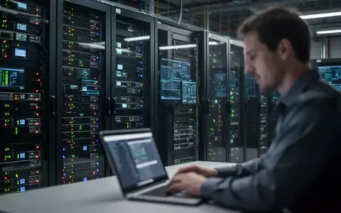 Moderner Kontrollraum für Stromnetze mit Serverracks und technischer Ausrüstung in einer Industrieumgebung - Foto: über boerse-global.de