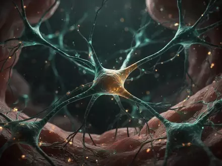 Mikroskopische Aufnahme von neuronalen Strukturen und synaptischen Verbindungen im menschlichen Gehirn. - Foto: über boerse-global.de