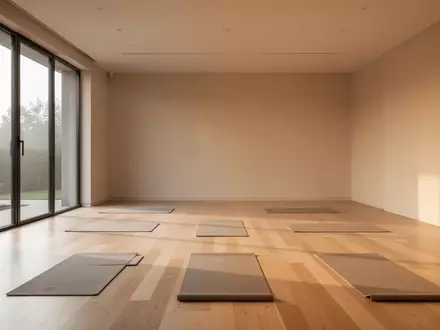 Minimalistisches Wellness-Studio mit hellem Holz und natürlichem Licht, ohne Personen oder Technik. - Foto: über boerse-global.de