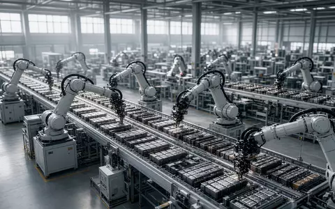 Moderne Produktionsanlage für Lithium-Ionen-Batterien mit automatisierten Fertigungslinien. - Foto: über boerse-global.de