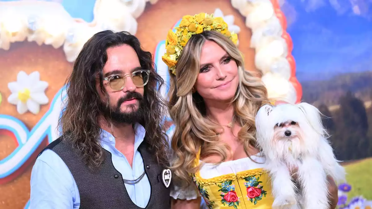 Model Heidi Klum - hier mit Ehemann Tom Kaulitz - hat bereits zum zweiten Mal zum «HeidiFest» geladen.  - Bild: Felix Hörhager/dpa