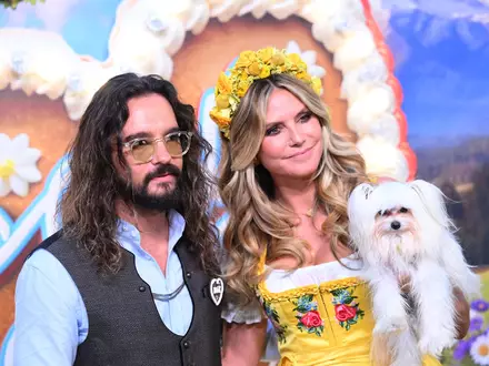 Model Heidi Klum - hier mit Ehemann Tom Kaulitz - hat bereits zum zweiten Mal zum «HeidiFest» geladen.  - Foto: Felix Hörhager/dpa
