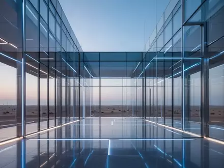 Moderne Glas- und Stahlarchitektur in Dubai in der Dämmerung, die eine digitale Sicherheitsinfrastruktur symbolisiert. - Foto: über boerse-global.de
