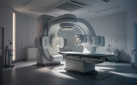 Ein moderner, steriler Bestrahlungsraum mit einem medizinischen Linearbeschleuniger in einer Klinik. - Foto: über boerse-global.de