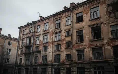 Fassade eines sanierungsbedürftigen Wohngebäudes in einem städtischen Umfeld bei bewölktem Himmel. - Foto: über boerse-global.de