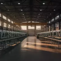 Leere, weitläufige Montagehalle einer Industrieanlage mit stählernen Deckenkonstruktionen und einfallendem Tageslicht. - Foto: über boerse-global.de