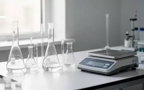 Laborumgebung mit wissenschaftlichem Glasgerät und einer Präzisionswaage zur Analyse von Lebensmittelinhaltsstoffen. - Foto: über boerse-global.de
