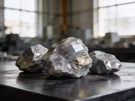 Nahaufnahme von Lithium-Erzproben auf einer industriellen Arbeitsfläche in einem professionellen Umfeld. - Foto: über boerse-global.de