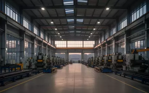 Leere, moderne Industriehalle mit stählernen Strukturen und natürlichem Lichteinfall. - Foto: über boerse-global.de