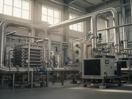 Moderne industrielle Anlage zur chemischen Produktion mit Wärmepumpentechnologie und Rohrleitungssystemen. - Foto: über boerse-global.de