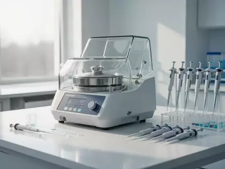 Moderne medizinische Laborausstattung mit Zentrifuge und Pipetten in einer klinischen Umgebung. - Foto: über boerse-global.de