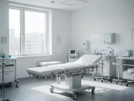 Ein heller, moderner Behandlungsraum in einer Klinik mit minimalistischer Einrichtung und natürlichem Lichteinfall. - Foto: über boerse-global.de